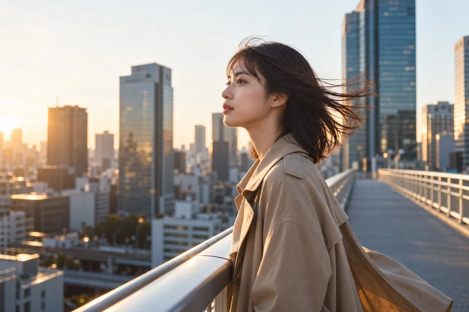 朝の街を歩き出す